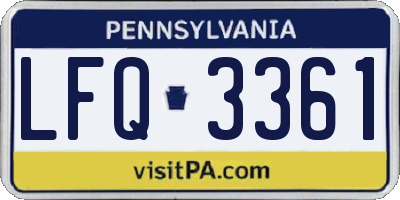 PA license plate LFQ3361