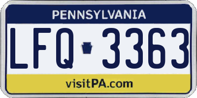 PA license plate LFQ3363