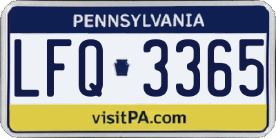 PA license plate LFQ3365