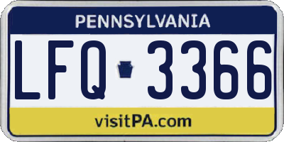 PA license plate LFQ3366