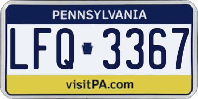 PA license plate LFQ3367