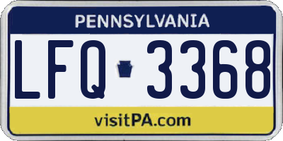 PA license plate LFQ3368