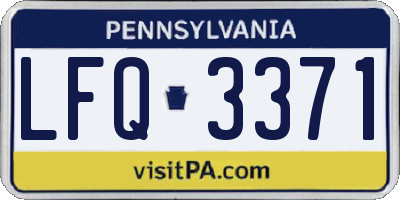 PA license plate LFQ3371