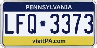 PA license plate LFQ3373