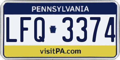 PA license plate LFQ3374