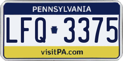 PA license plate LFQ3375