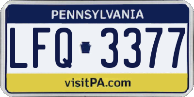 PA license plate LFQ3377