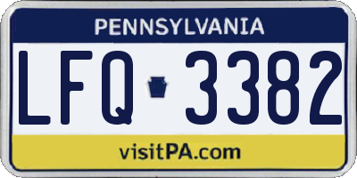 PA license plate LFQ3382