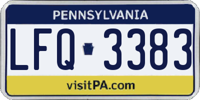 PA license plate LFQ3383