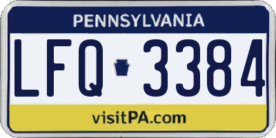 PA license plate LFQ3384