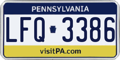 PA license plate LFQ3386