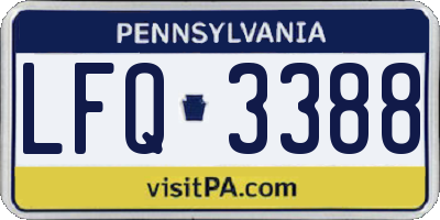 PA license plate LFQ3388
