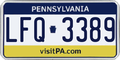 PA license plate LFQ3389
