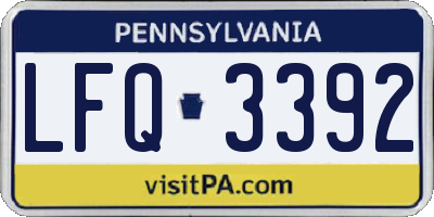 PA license plate LFQ3392