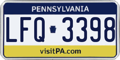 PA license plate LFQ3398