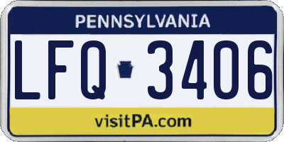 PA license plate LFQ3406