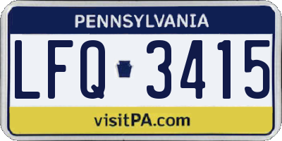 PA license plate LFQ3415
