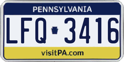PA license plate LFQ3416