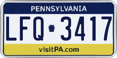 PA license plate LFQ3417