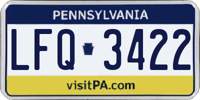 PA license plate LFQ3422