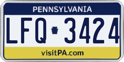 PA license plate LFQ3424