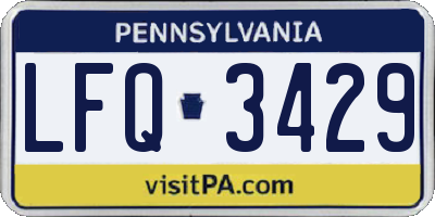 PA license plate LFQ3429