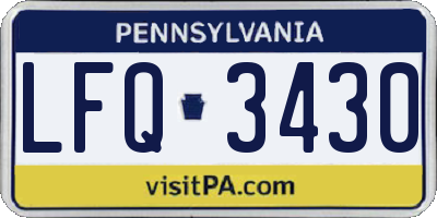 PA license plate LFQ3430