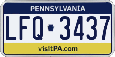 PA license plate LFQ3437