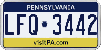 PA license plate LFQ3442