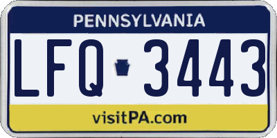 PA license plate LFQ3443