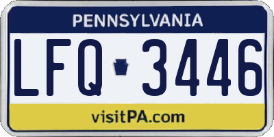 PA license plate LFQ3446