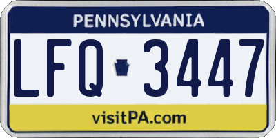 PA license plate LFQ3447