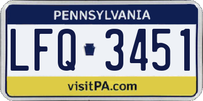 PA license plate LFQ3451