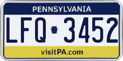 PA license plate LFQ3452