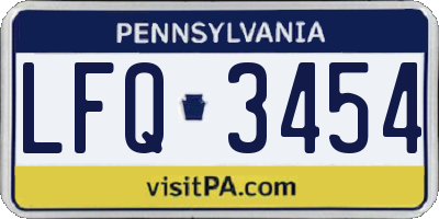 PA license plate LFQ3454