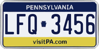 PA license plate LFQ3456