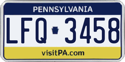 PA license plate LFQ3458