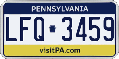 PA license plate LFQ3459