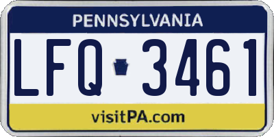 PA license plate LFQ3461