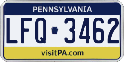 PA license plate LFQ3462