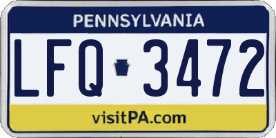 PA license plate LFQ3472