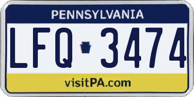 PA license plate LFQ3474