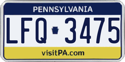 PA license plate LFQ3475
