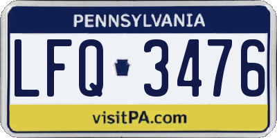 PA license plate LFQ3476