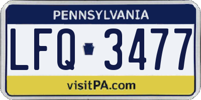 PA license plate LFQ3477