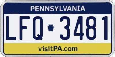 PA license plate LFQ3481