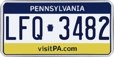 PA license plate LFQ3482