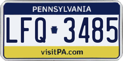 PA license plate LFQ3485
