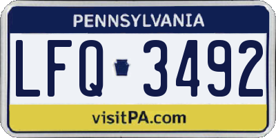 PA license plate LFQ3492