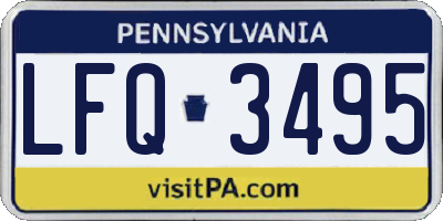 PA license plate LFQ3495